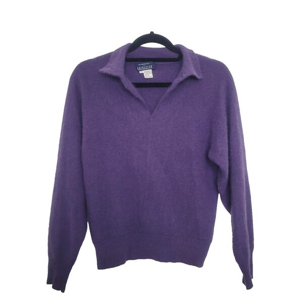The Individualist Nordstrom Lambswool Angora Blend Sweater Size S Purple Preppy - Picture 3 of 7